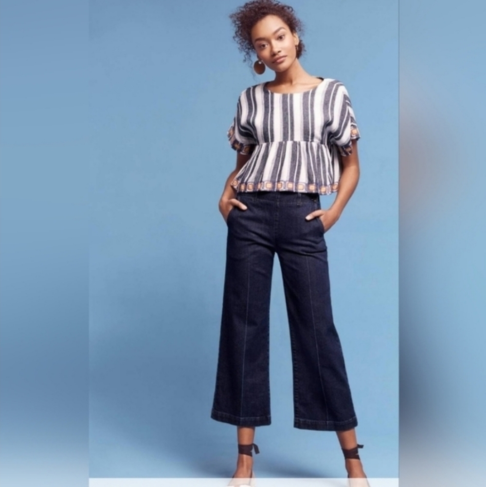 AG Adriano Goldschmied Dark Blue Cropped Jeans